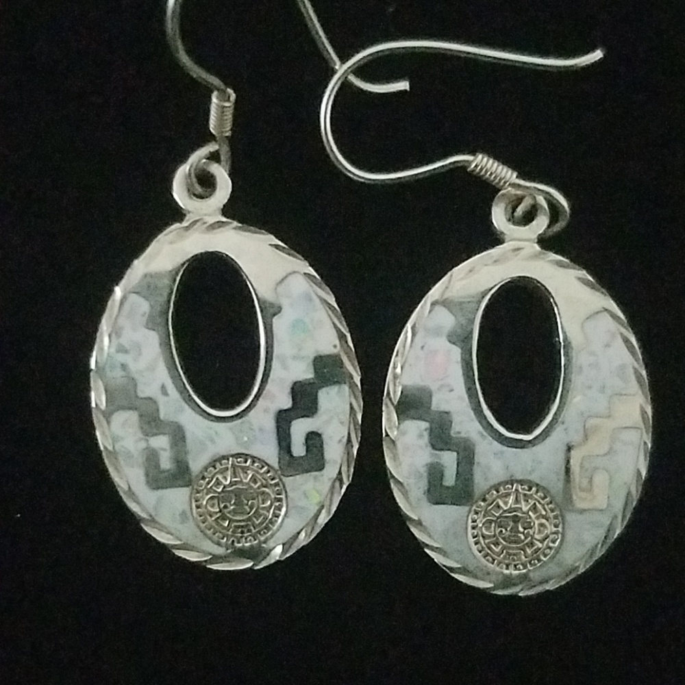 Native American made earrings Silver